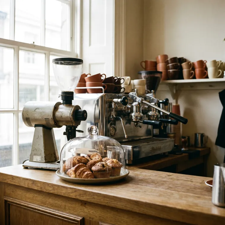 Barra y máquina de espresso